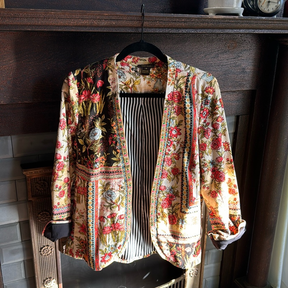 Anthropologie Vineet Bahl floral blazer